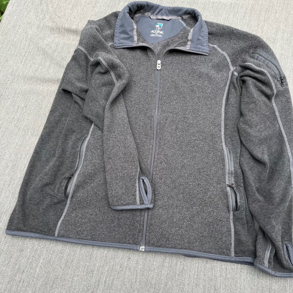 Kuhl Alska Full Zip Fleece Jacket Charcoal Gray Heather Mens XXL Thumbholes